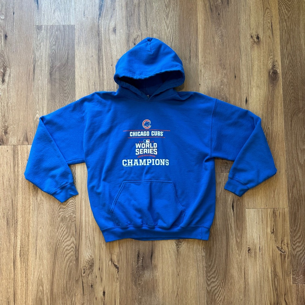 Gildan Chicago Cubs 2016 World Series Champions Hoodie Royal Blue Mens Large